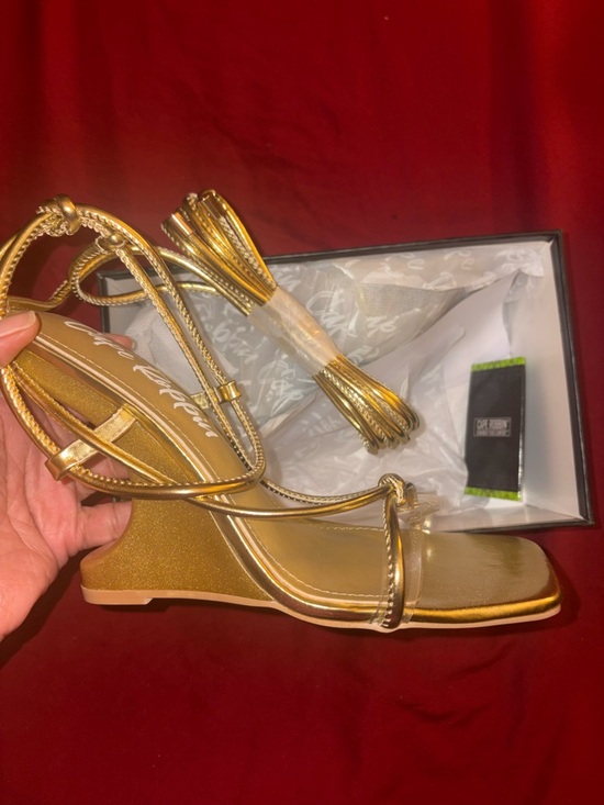Cape Robbin Shoes - Cape Robbin Metallic Gold Strappy Wedge Sandals
